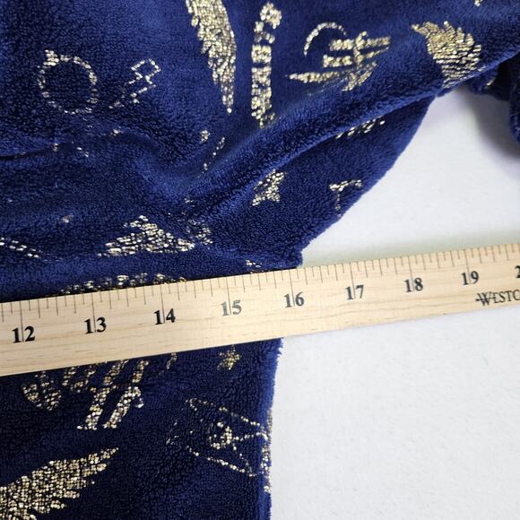 Harry Potter Hooded Pajama One Piece Unisex Kids M 7/8 Hogwarts Fleece Blue Gold - Picture 9 of 12